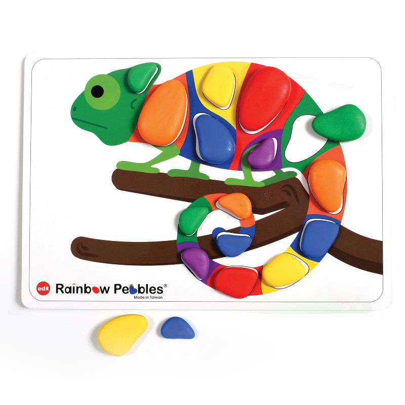 Rainbow Pebbles Activity Set - 48 Pebbles and Fill-In Activity Cards