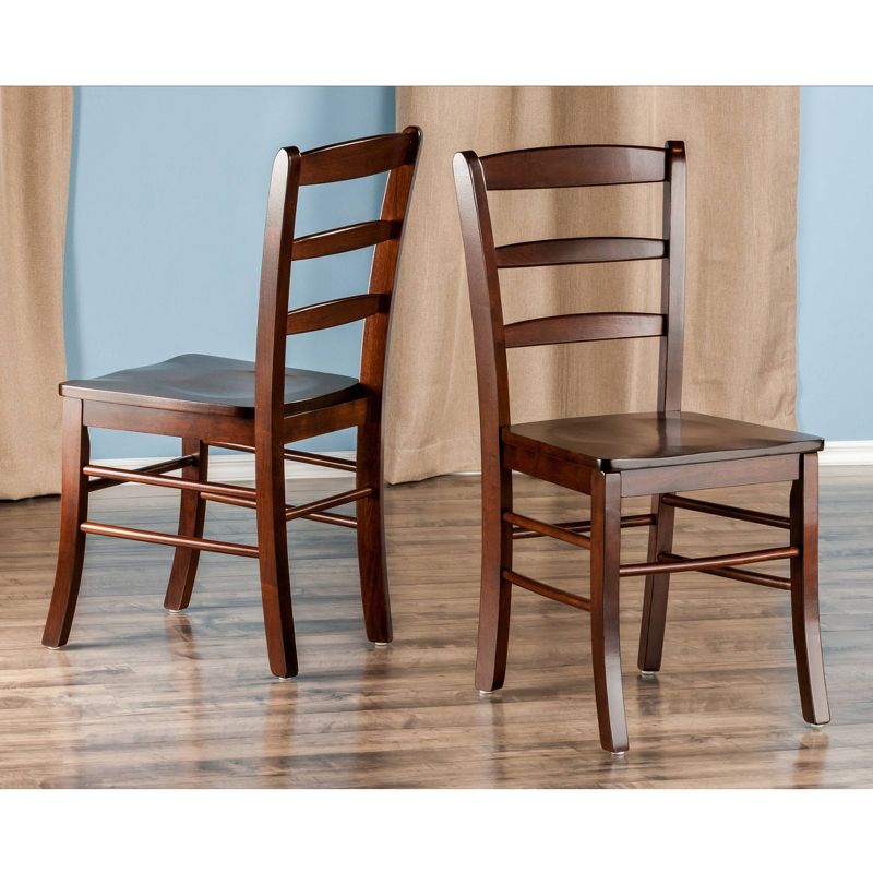Set of 2 Ladder Back Chair Antique Walnut - Winsome