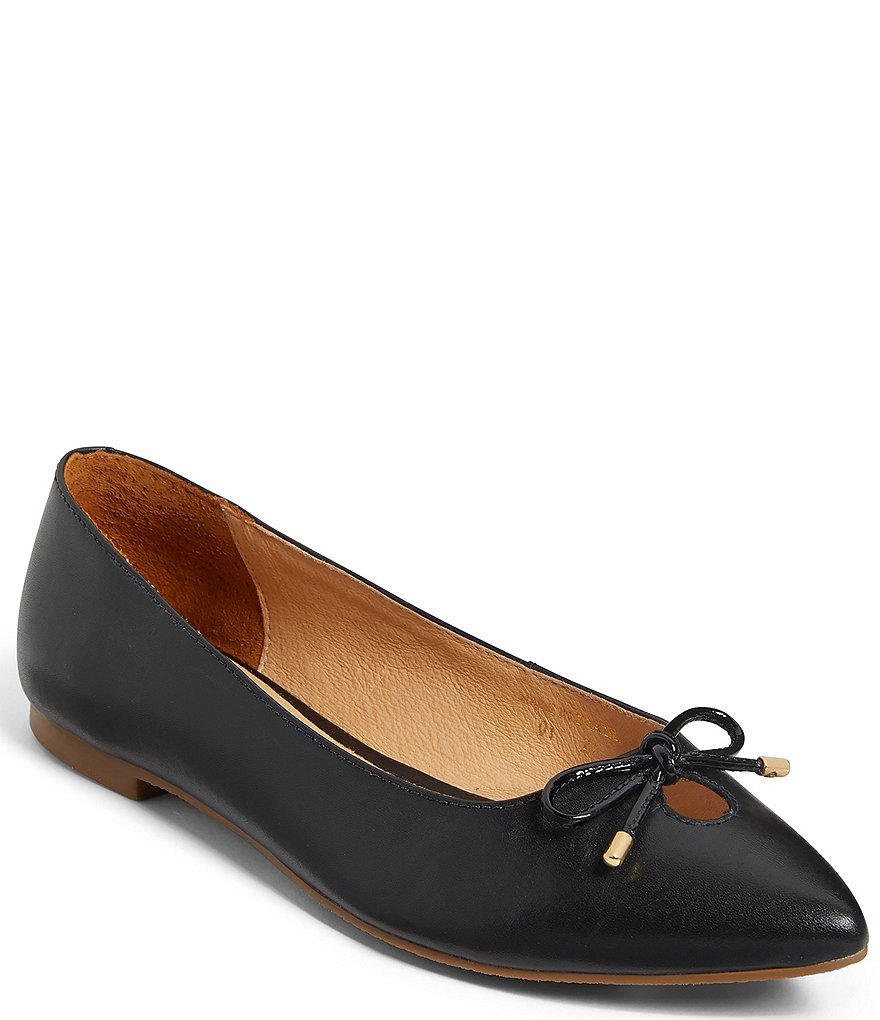 Jack Rogers Blair Pointed Toe Bow Leather Flats