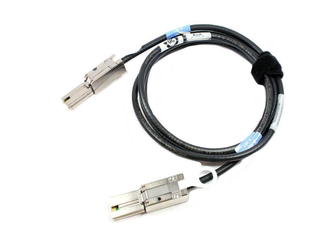 LOT 2x EMC 038-003-787 REV A12 MINI SAS TO MINI SAS AMPENOL 2M CABLE