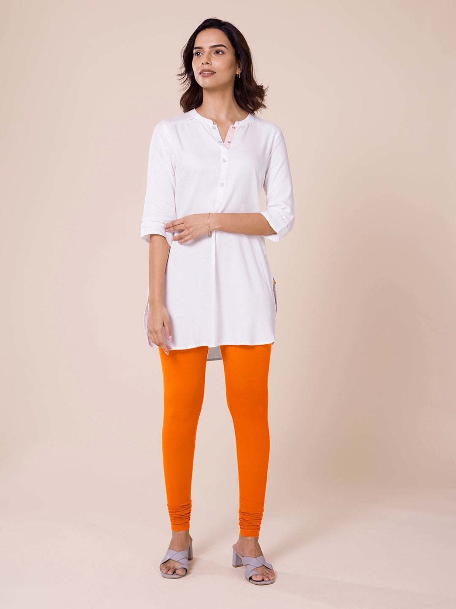 Go Colors! Orange Cotton Leggings
