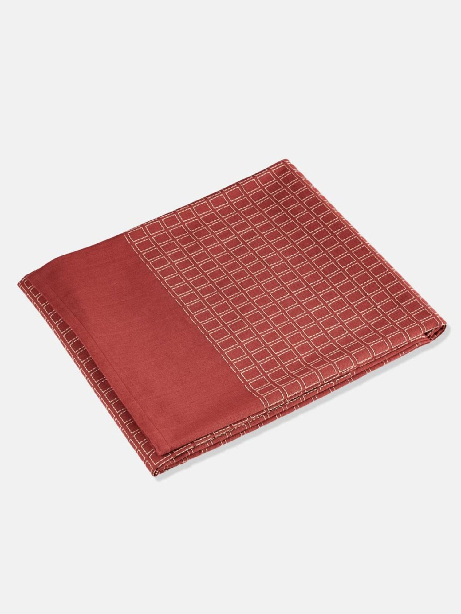 Fabindia Rust Cotton 70 TC 200 GSM Drithi Table Cover - Set of 4