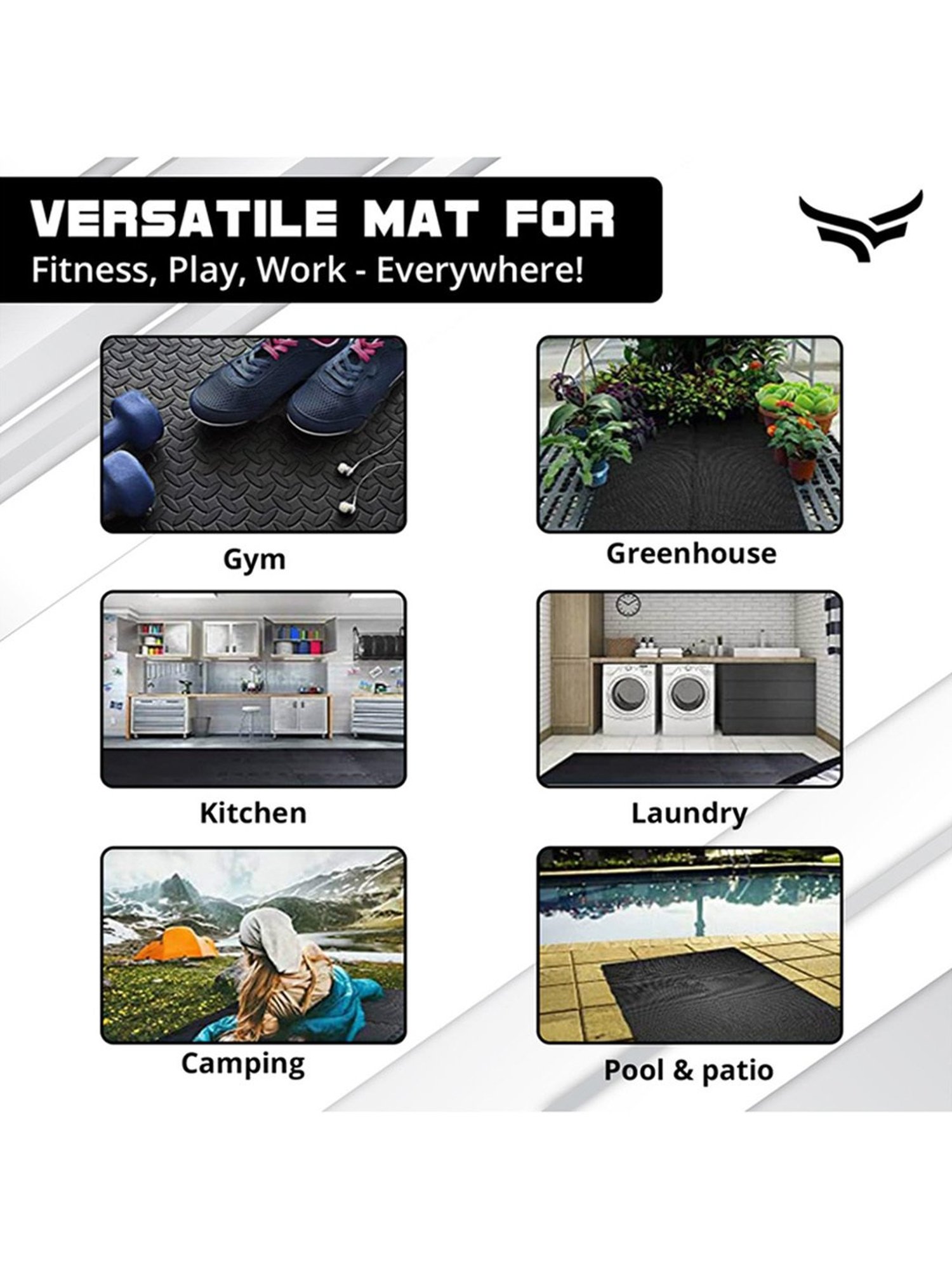 Xtrim Puzzle Exercise Mat with EVA Foam (Black) Size - 10mm