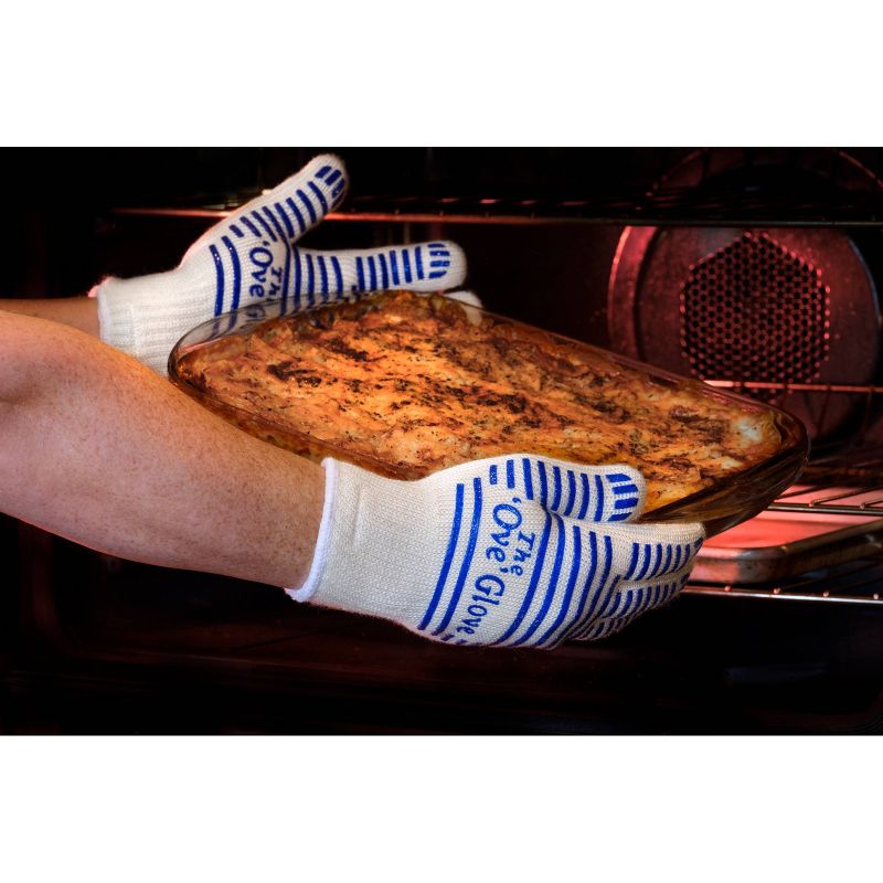 2pk Oven Mitt White/Blue - The 'Ove' Glove