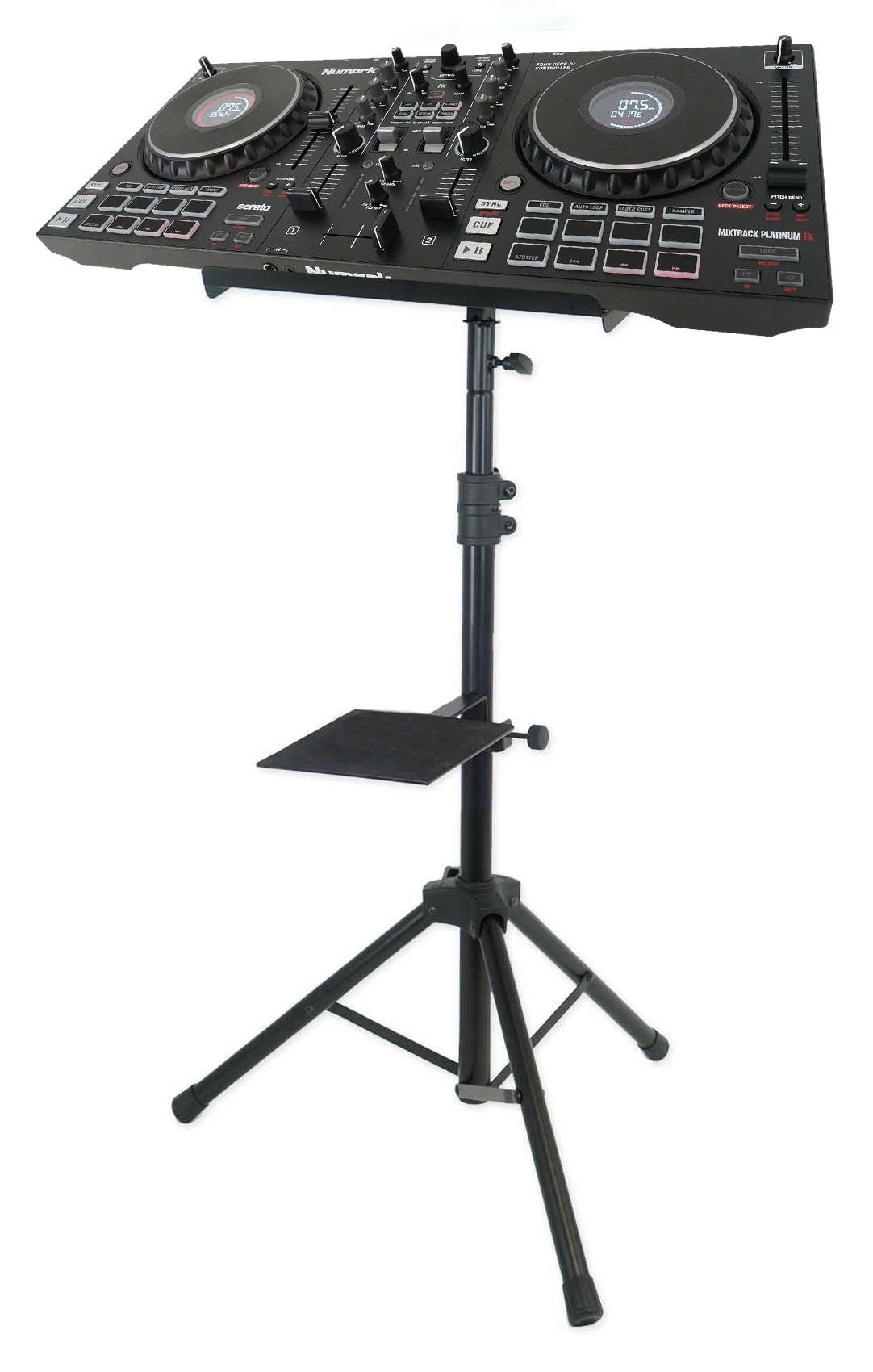 Numark Mixtrack Platinum FX 4-Deck Serato DJ Controller+Adjustable Tripod Stand