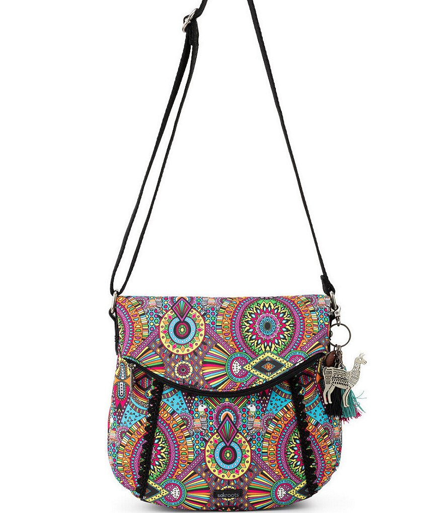 Sakroots Artist Circle Floral Foldover Crossbody Bag