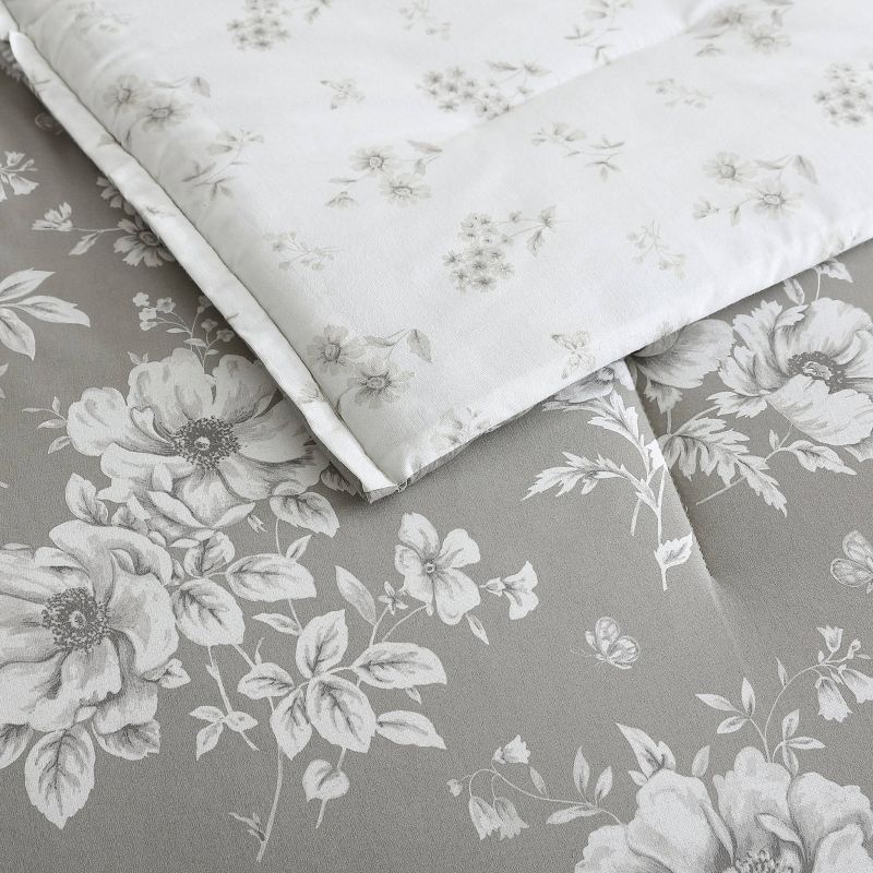 Full/Queen Katherine Comforter/Sham Set Gray - Stone Cottage