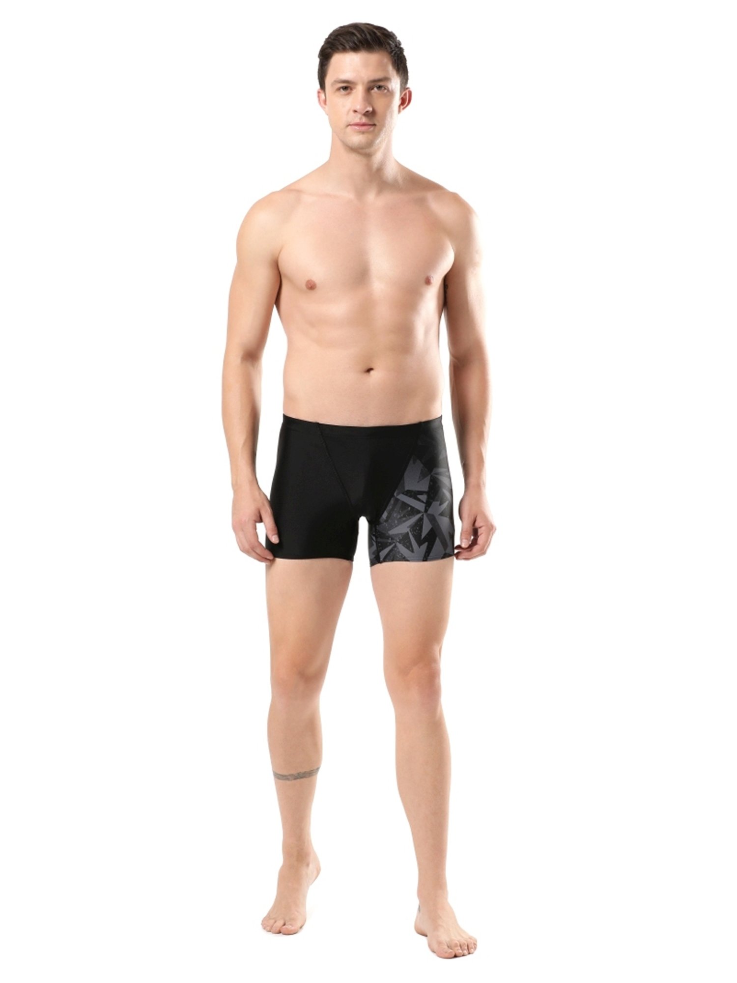 Speedo Metal Black Regular Fit Printed Swim Shorts