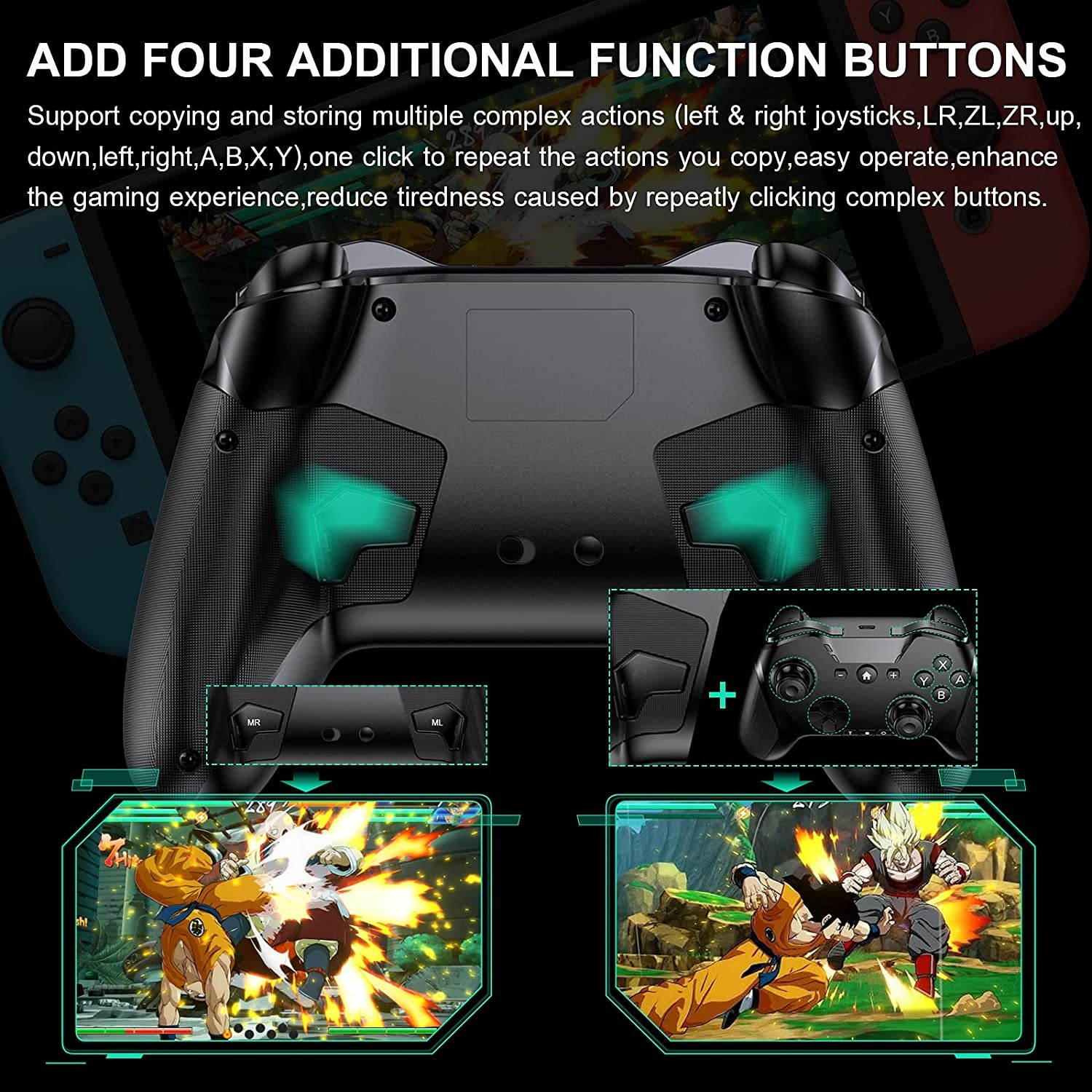 DESFLOW Wireless Controller for Switch/Switch Lite Professional Controller Remote Gamepad Joypad Joystick for Switch Console