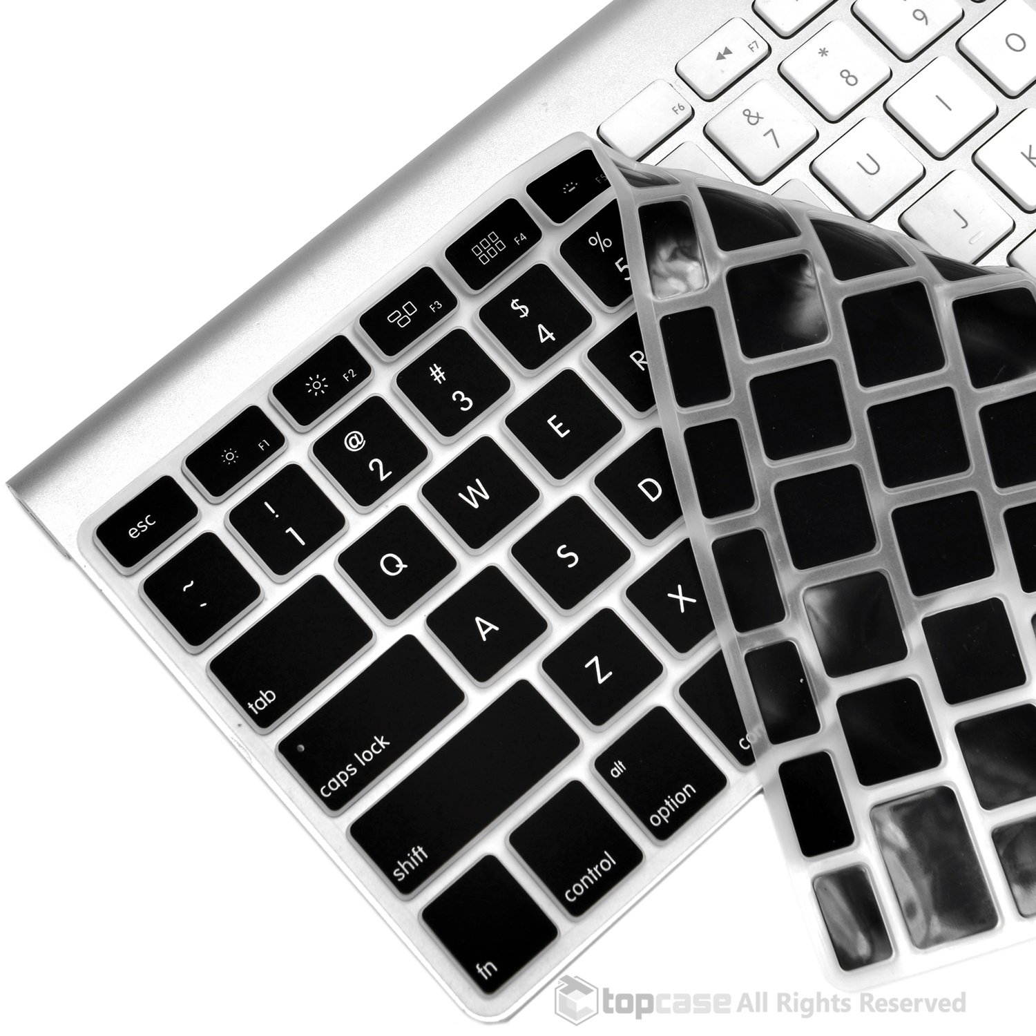 TOP CASE Silicone Cover Skin Compatible with Apple Wireless Keyboard with TOP CASE Mouse Pad (Apple Wireless Keyboard, Black)