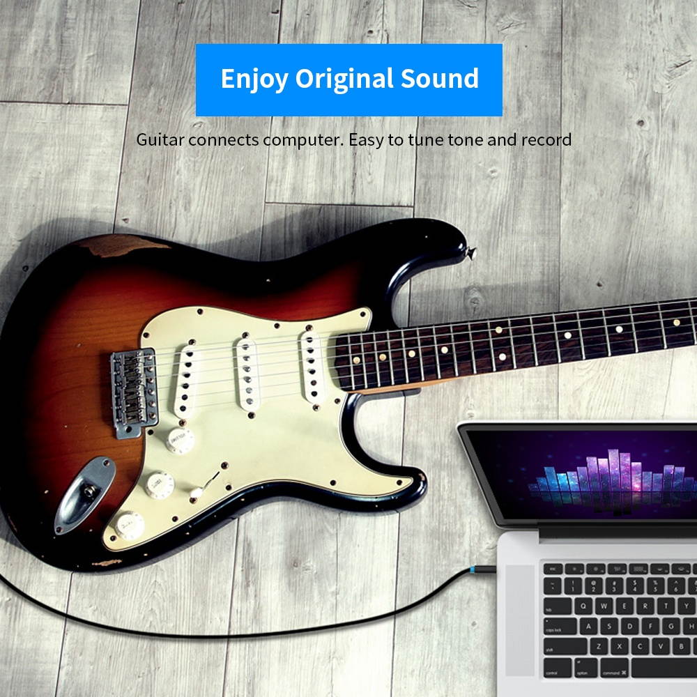 VENTION 3.5mm to 6.5mm Audio Cable Male to Male Audio Cable for Phone Speaker Guitar 1m (Black)