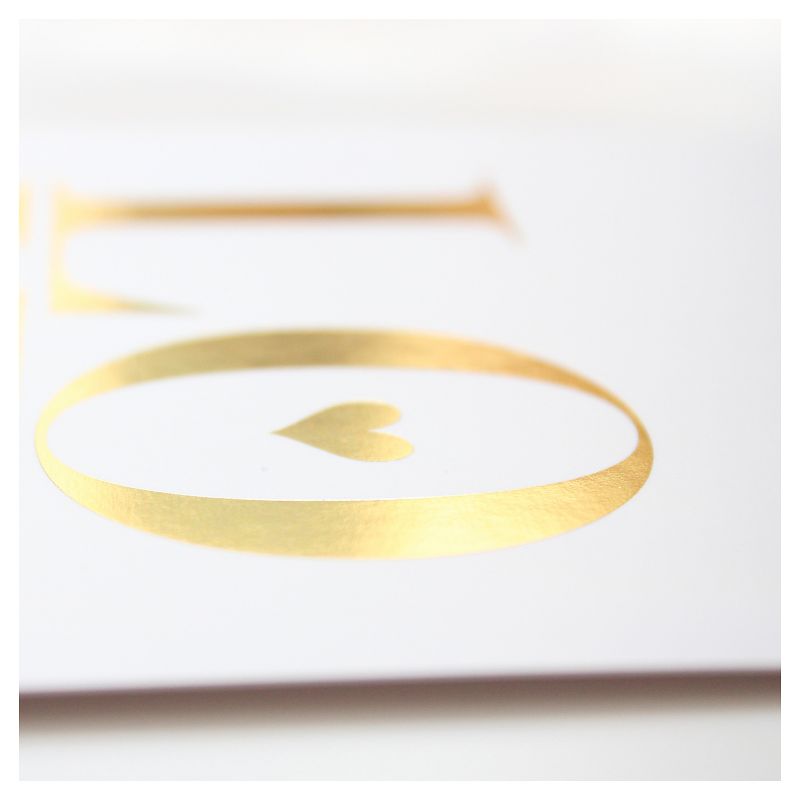 2ct Heart Sahped Love Foil Art Cards Gold