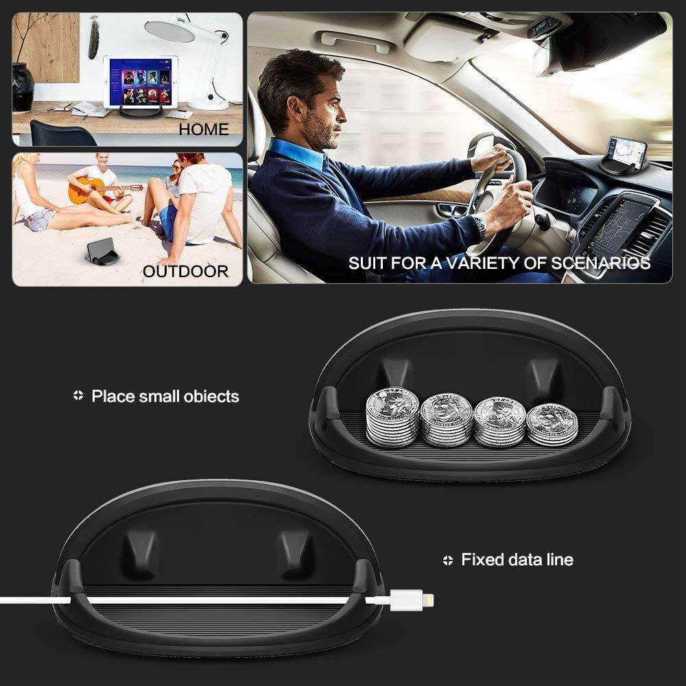 Car Mount Holder, Freal Smartphone Stand Holder Non-Slip Silicone Pad Dash Mat,Dashboard GPS Cradles Bracket for iPhone 5/6/7/8 Plus,Samsung,Google Nexus, 3.5-7 Inch Cell Phone or GPS Devices (Black)