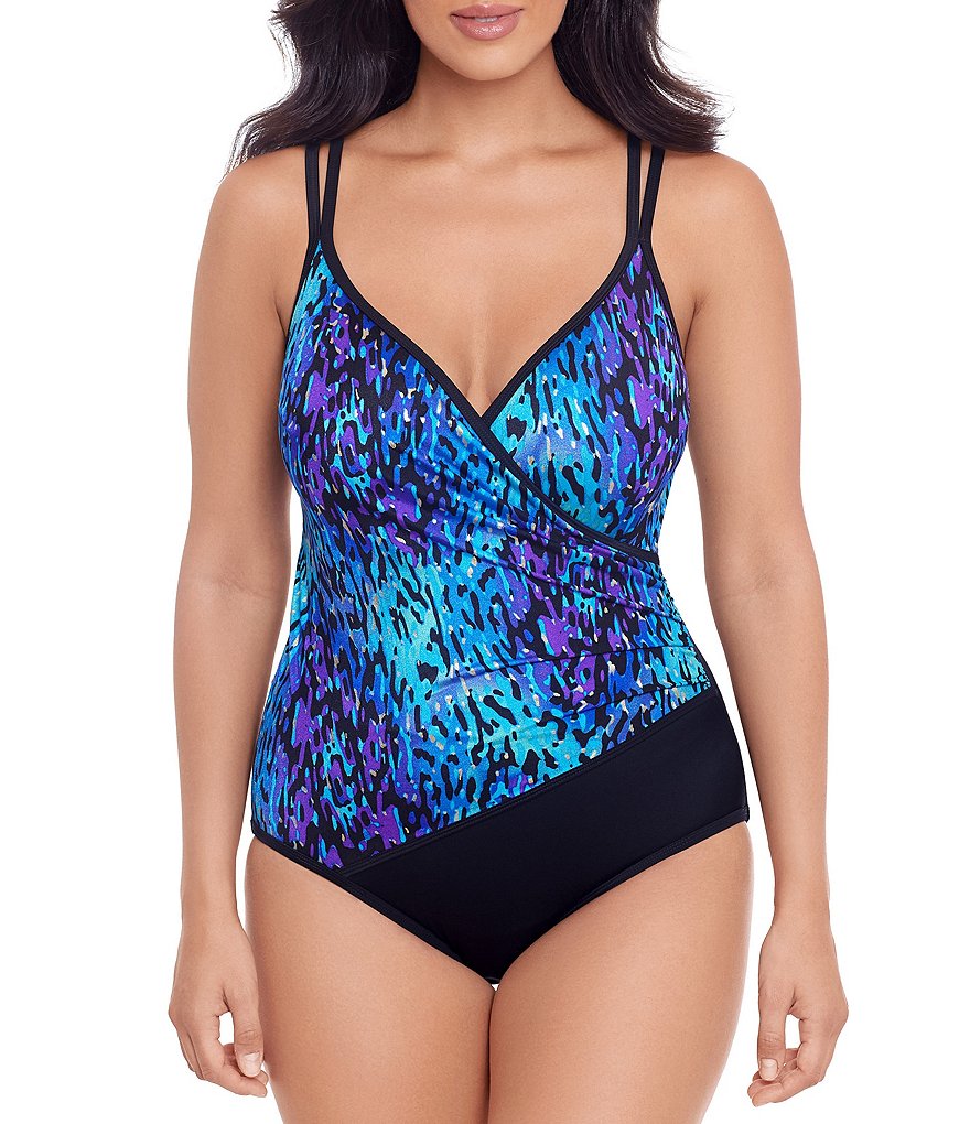 Reebok Our Zips Are Sealed Tummy Control One Piece Swimsuit