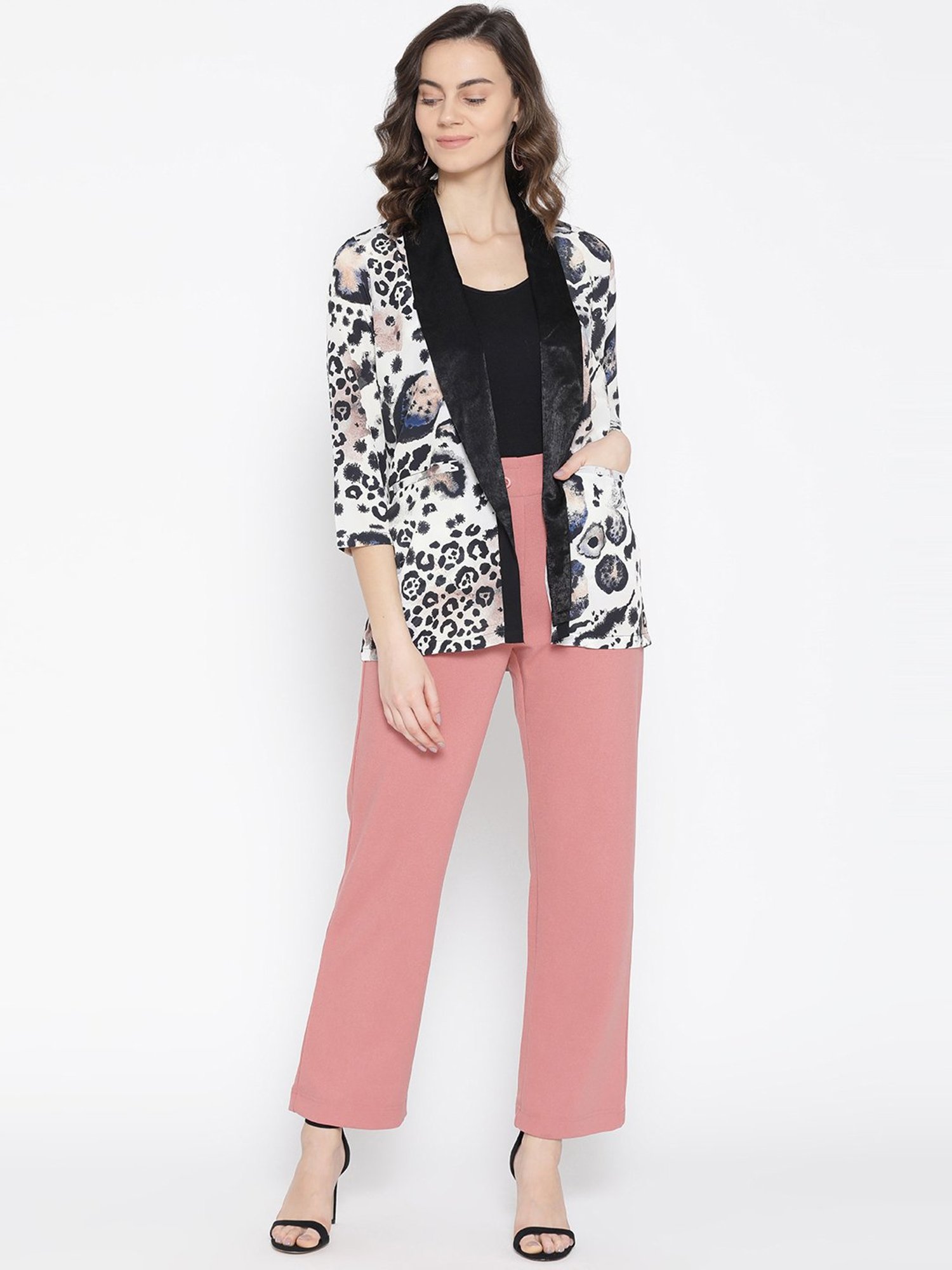 Erotissch Off-White & Black Animal Print Lounge Jacket