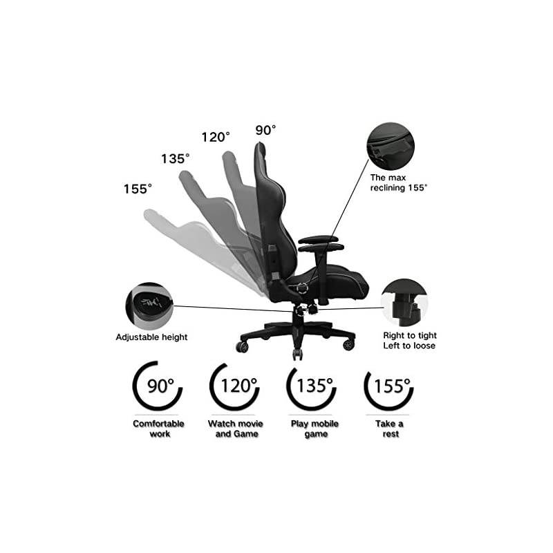 Pro Big and Tall Gaming Office Chair Ergonomic High Back PU Leather Bucket Seat Racing Desk Chairs with Headrest and Lumbar Support