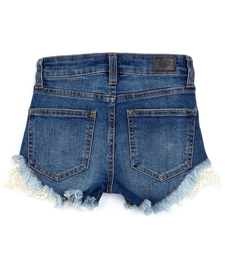 Celebrity Pink Big Girls 7-16 Crochet-Side Denim Shorts