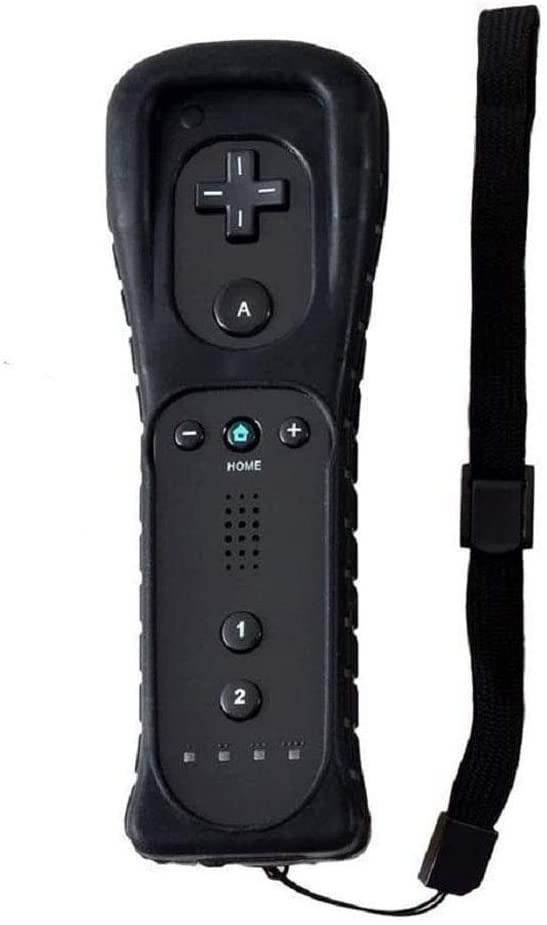 Remote Controller For Wii Nunchuck Remote Game Controller with Silicone Case and Wrist Strap for Nintendo Wii and Wii U (BLack)