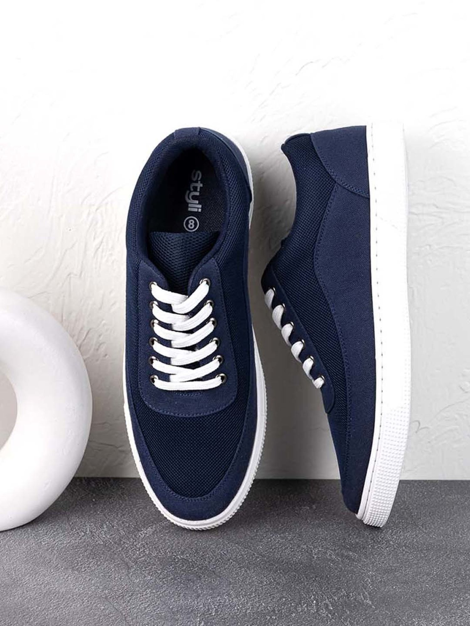 Styli Men's Navy Casual Sneakers