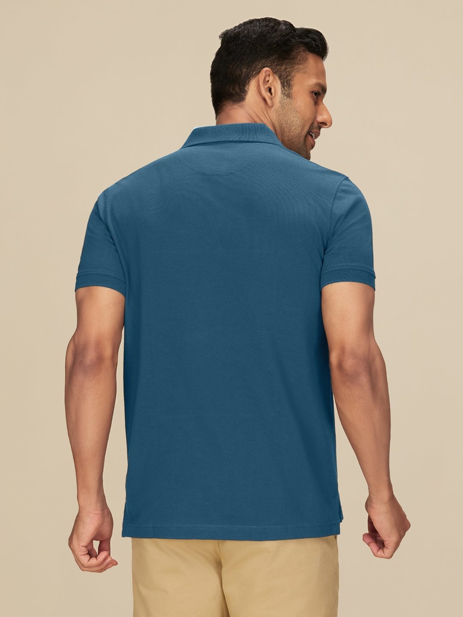 XYXX Isle Blue Cotton Regular Fit Polo T-Shirts