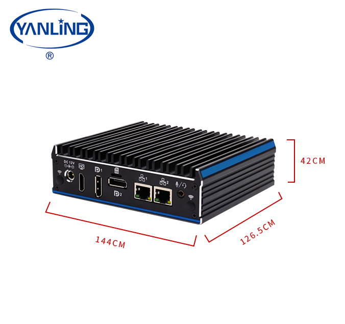 Fanless Mini PC Intel Celeron J4125 Quad Core Fanless Mini Desktop Computer DDR4  M.2 Windows 10 Pro with1xHDMI 2xDP Dual Lan 4xUSB3.0 2xUSB2.0 1xCOM 8G RAM 128G SSD
