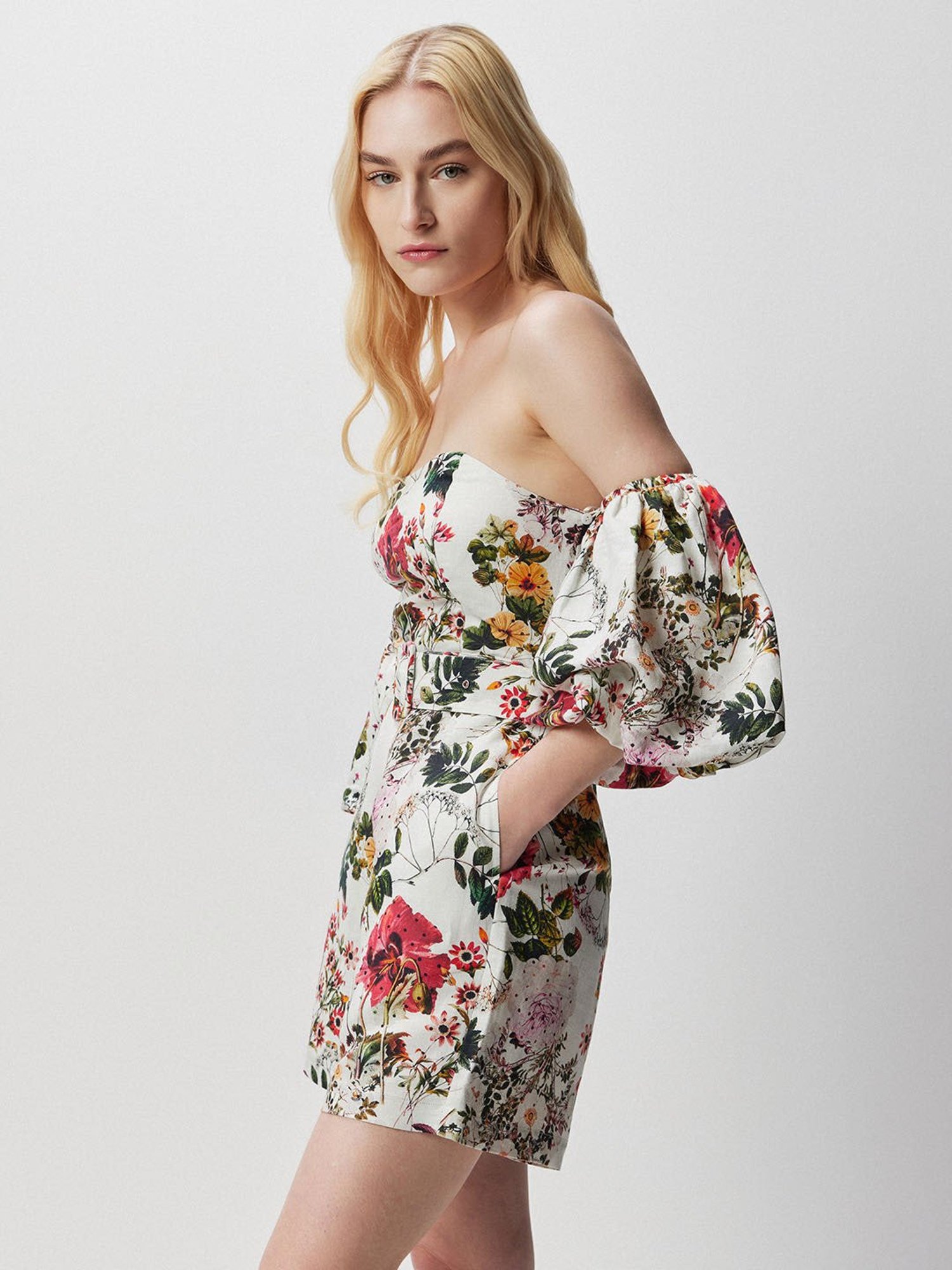 Cover Story Off White Floral Playsuit