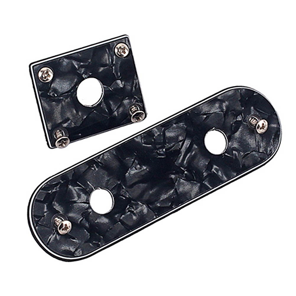 1 Set Celluloid Electric Guitar Control Plate Replacement Switch Plate for Bass Guitar (Black)