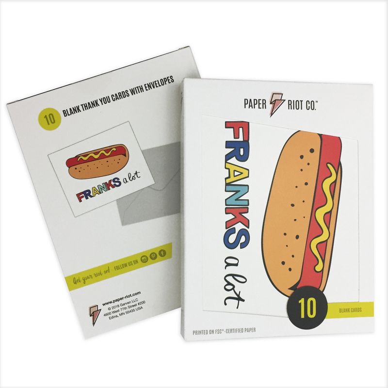 4.25"x5.5" 10ct "Franks a Lot" Cards - Paper Riot