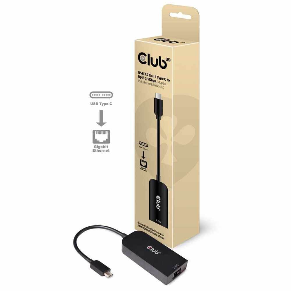 Club 3D CAC-1520 USB Type C 3.1 to RJ45 2.5GB Ethernet Adapter