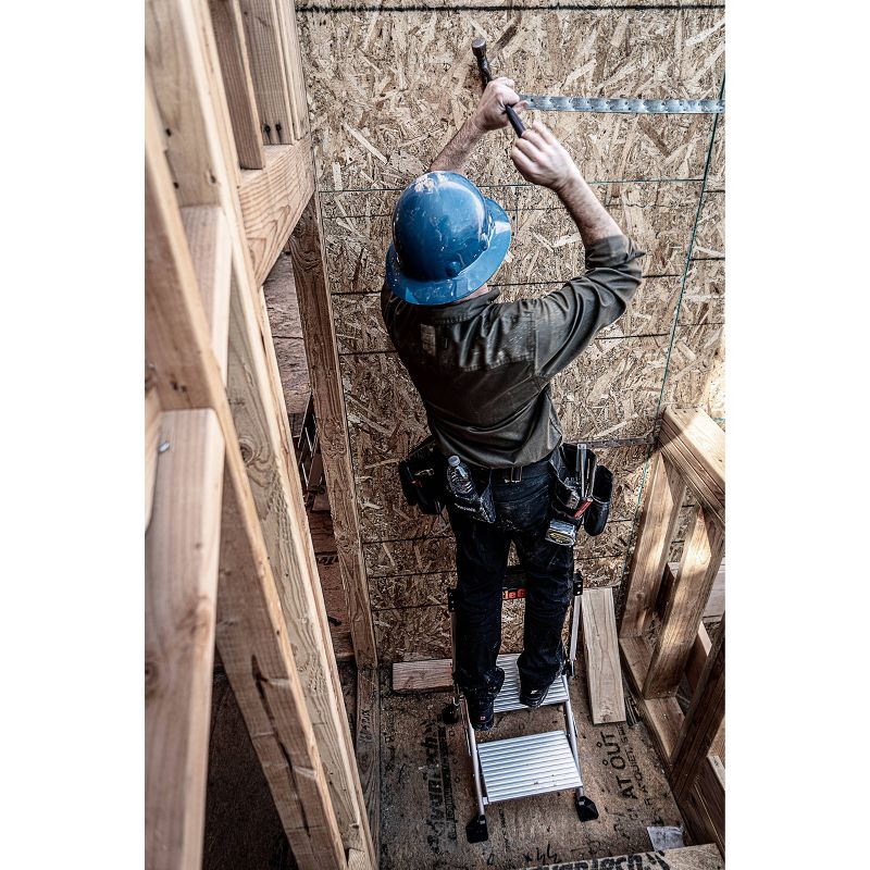 Little Giant Ladder Systems 2-step ANSI Type IAA 375 lb rated Aluminum Stepstool with handrail Gray