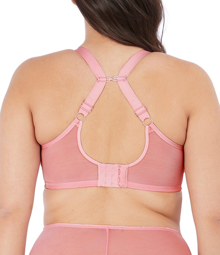 Elomi Plus Matilda Embroidered Sheer Plunge Convertible U-Back to Racerback Contour Wire Full-Busted Bra