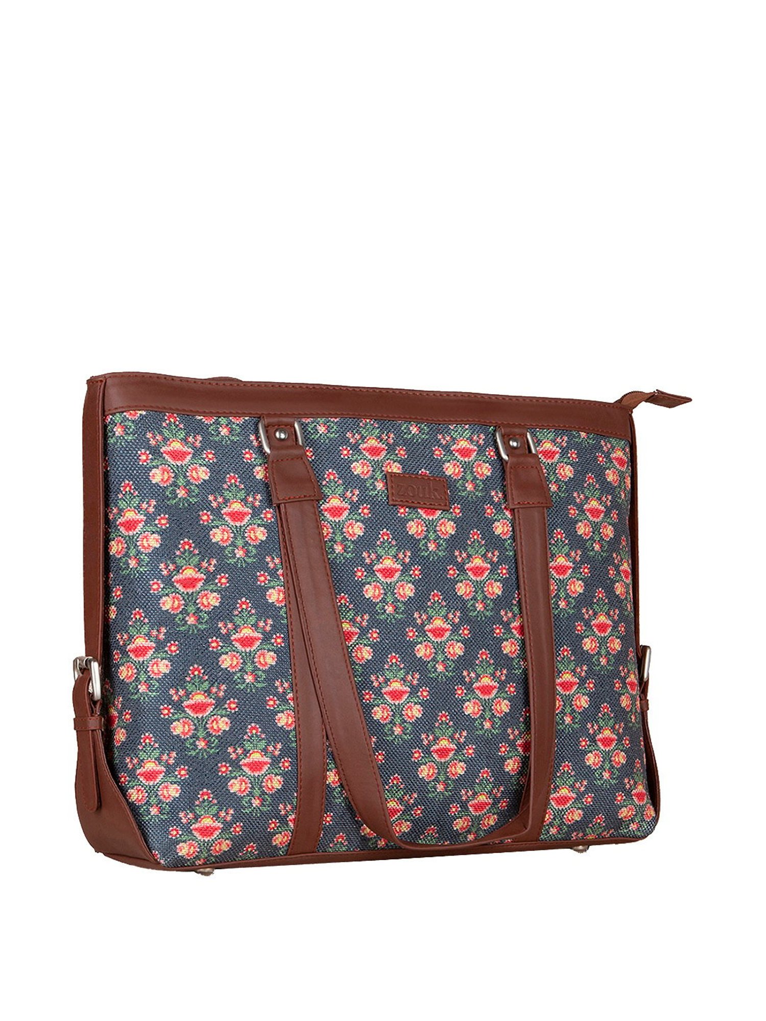 ZOUK Blue Printed Large Tote Handbag