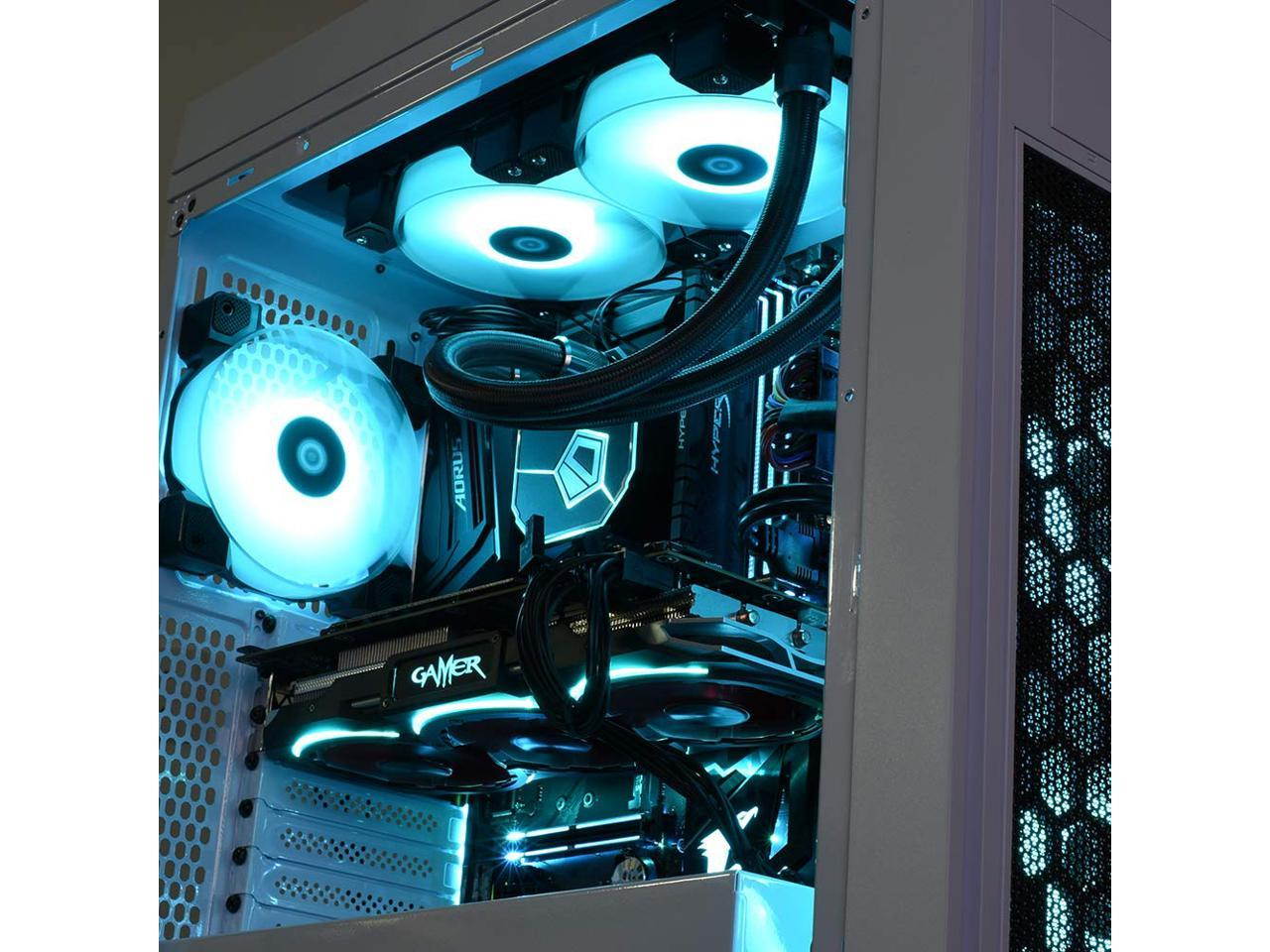 ID-COOLING DF-12025-ARGB Trio Case Fan CPU Cooling Fan Addressable RGB Case Fan 5V ARGB MB Aura Sync PWM Fan for CPU Cooler/Radiator/PC Chassis(Remote Control Included)