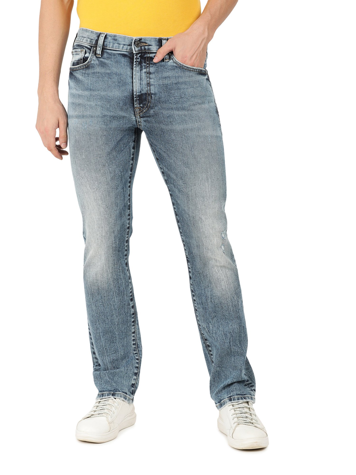 EVERBLUE Blue Regular Fit Midrise Stretchable Jeans