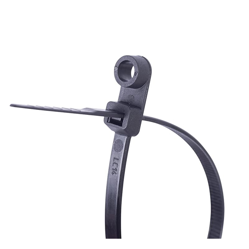 CTSM850100UVB Screw Mount Cable Ties 8 Inch 50 Lbs Tensile Strength Wire amp Cord Management Industrial Household Use Nylon Zip Tie 100 Pk UV Black