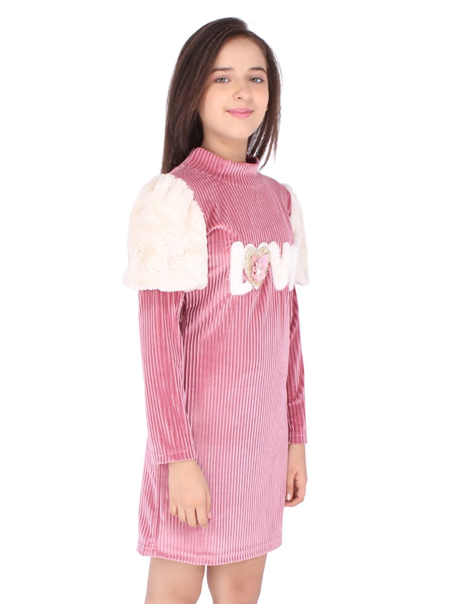 Cutecumber Kids Pink Solid Dress