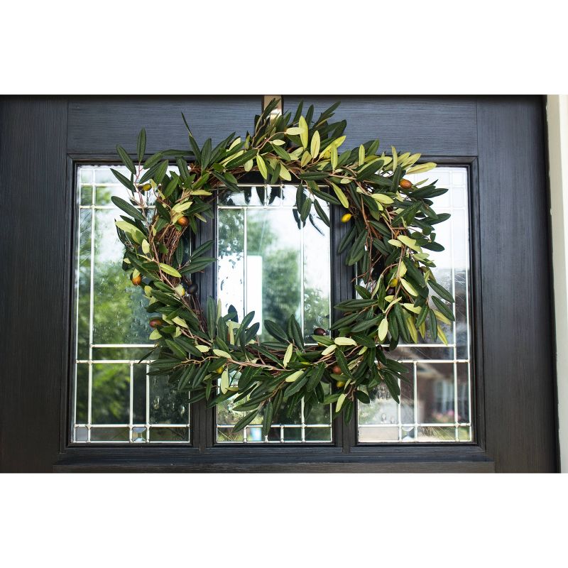 20" Artificial Olive Wreath - Nearly Natural