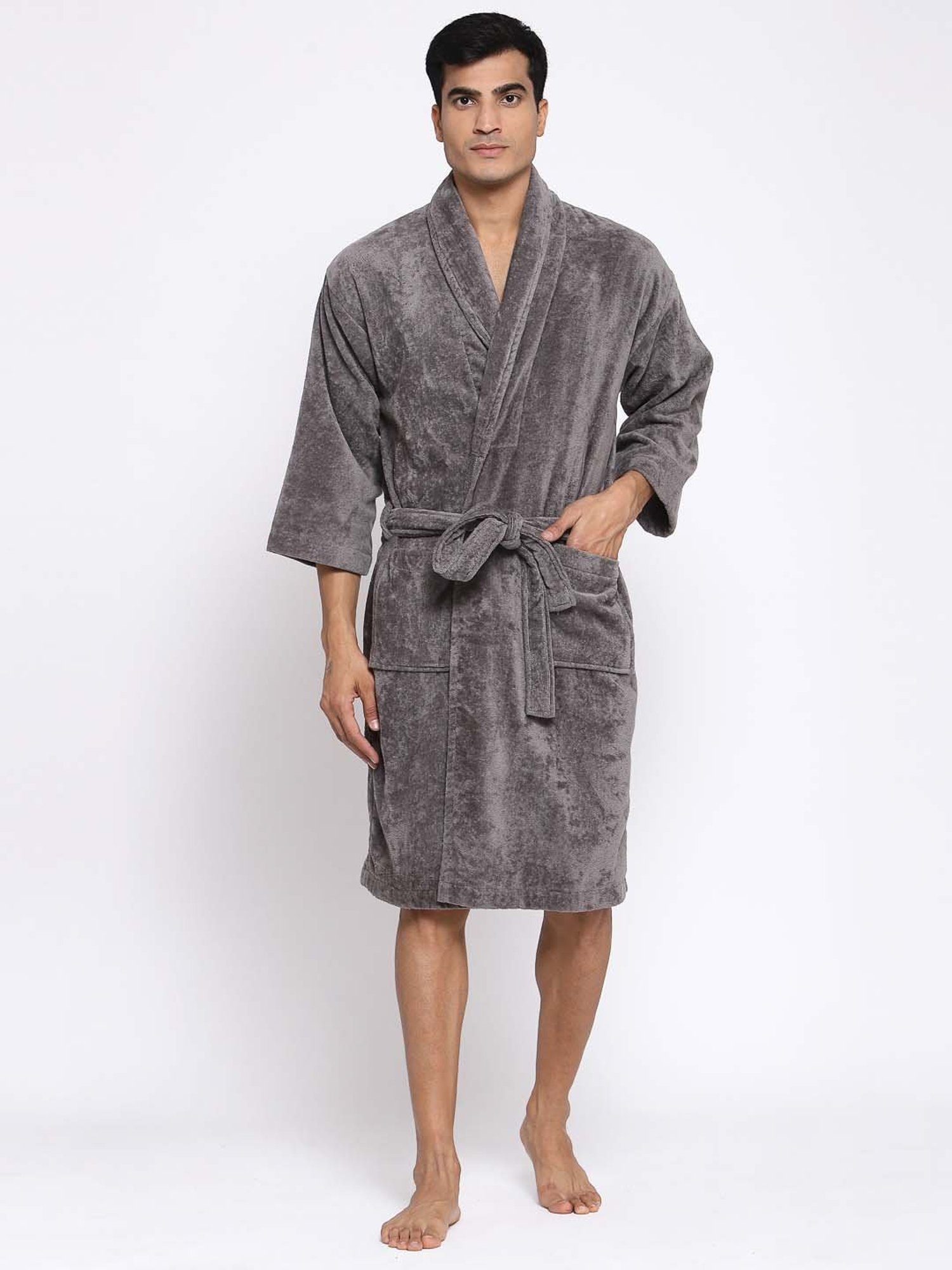 Trident Comfort Living Grey Cotton 380 GSM Bathrobe