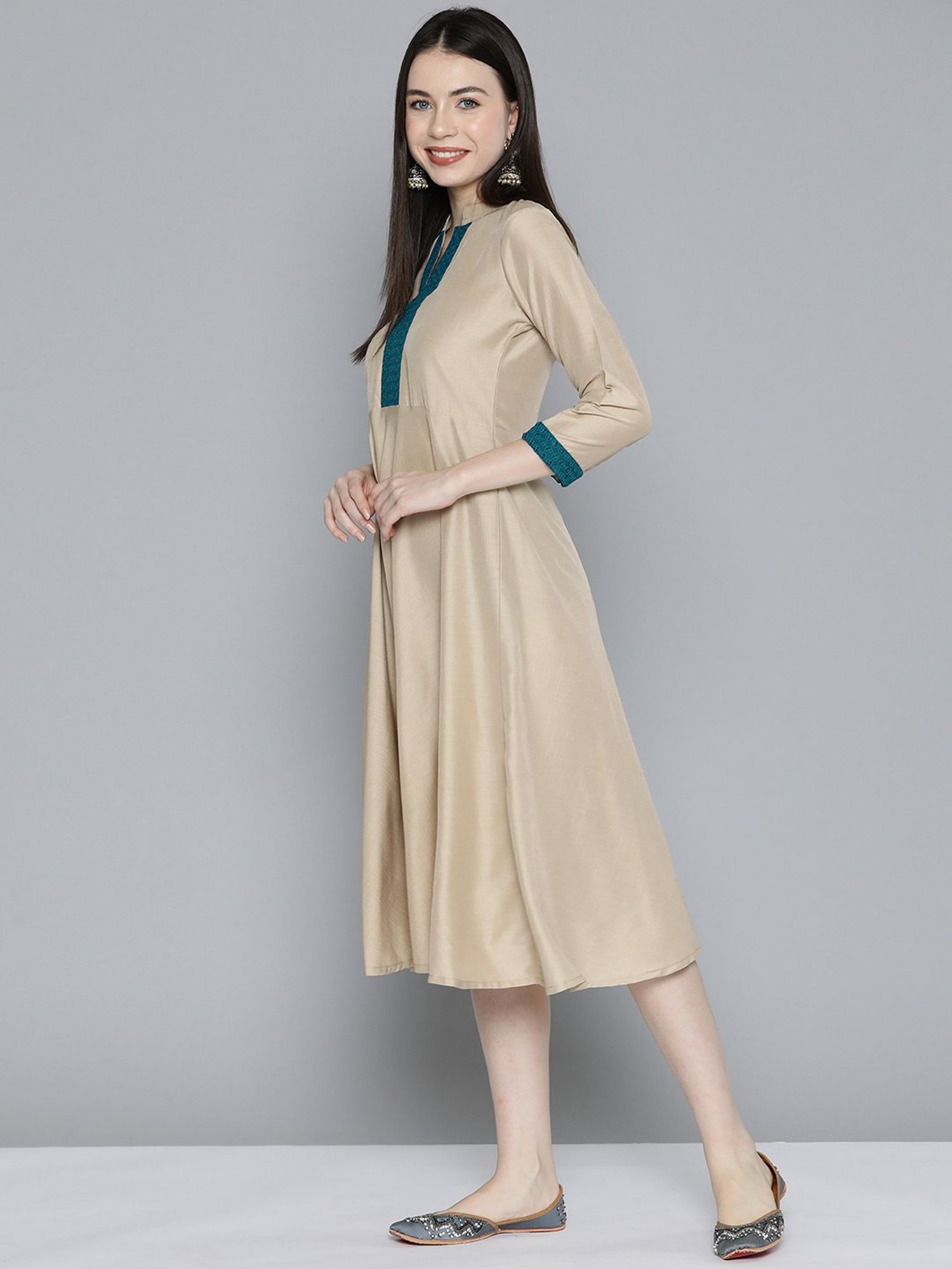 Saffron Threads Red Ethnic Dresses