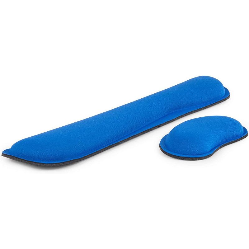 Stockroom Plus Set of 2 Computer Mouse and Keyboard Wrist Rest Support Pad Waterproof, Blue