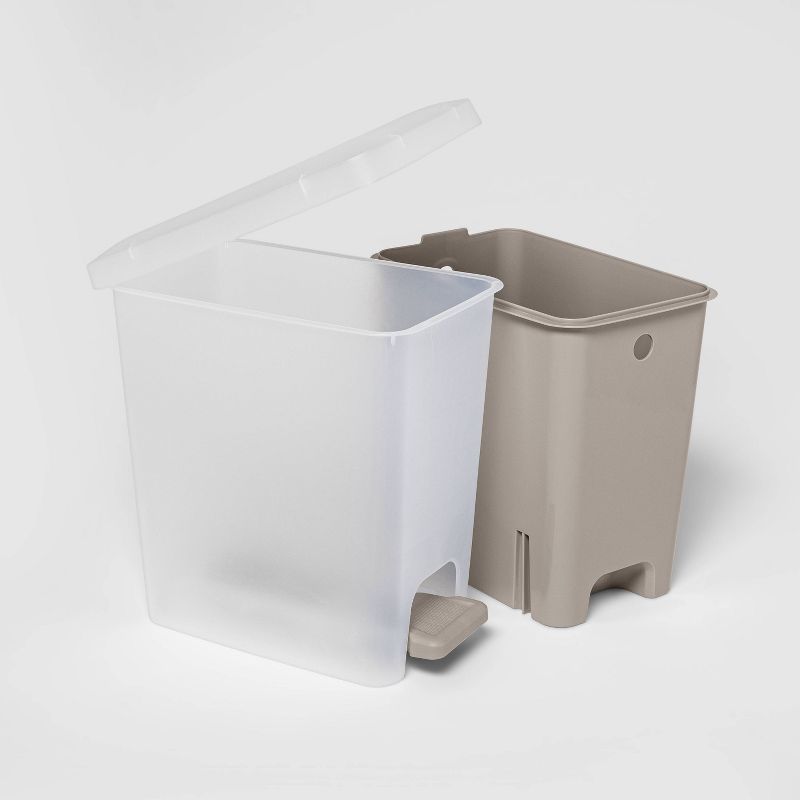 2.7gal Step Trash Can Wastebasket Gray - Room Essentials™