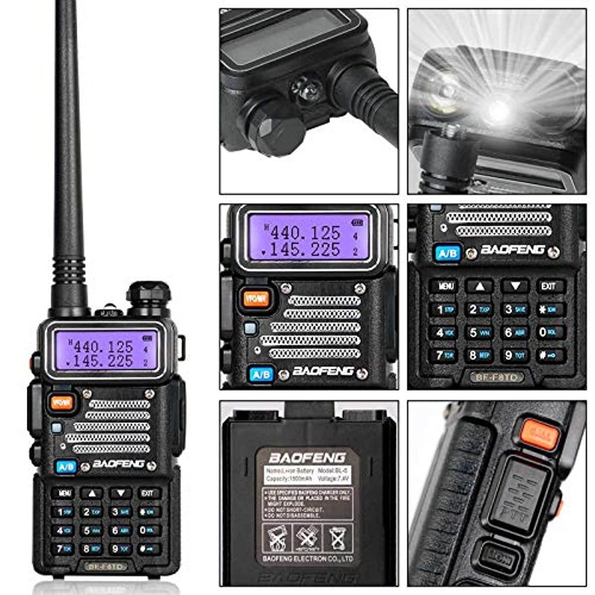 BaoFeng Radio High Power Upgraded Baofeng UV-5R Ham Radio Handheld Two Way Radios with TIDRADIO-771 Antenna Baofeng Walkie Talkies (5 Pack)