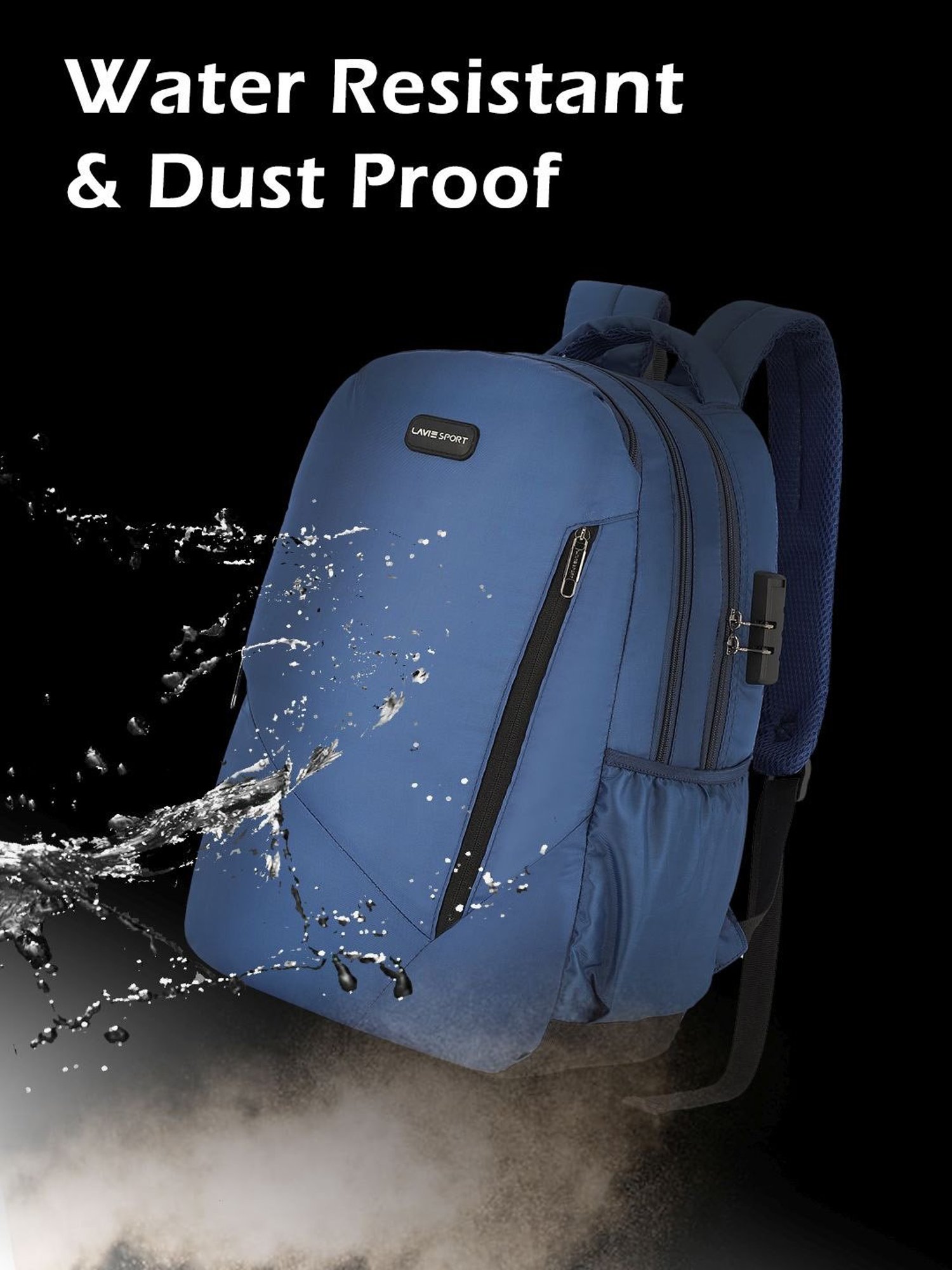 Lavie Sport Astro 36L Anti-theft Laptop Backpack For Men & Women (Navy)