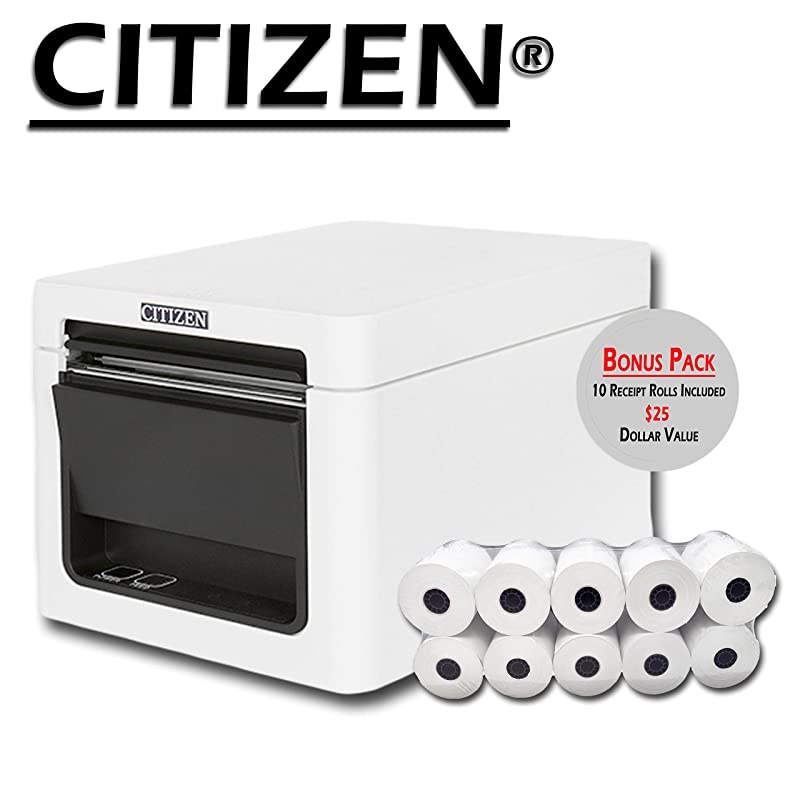 Thermal Receipt Printer - White USB Ethernet (LAN) with Auto-Cutter Prints Ultra High-Speed 250 mm/s