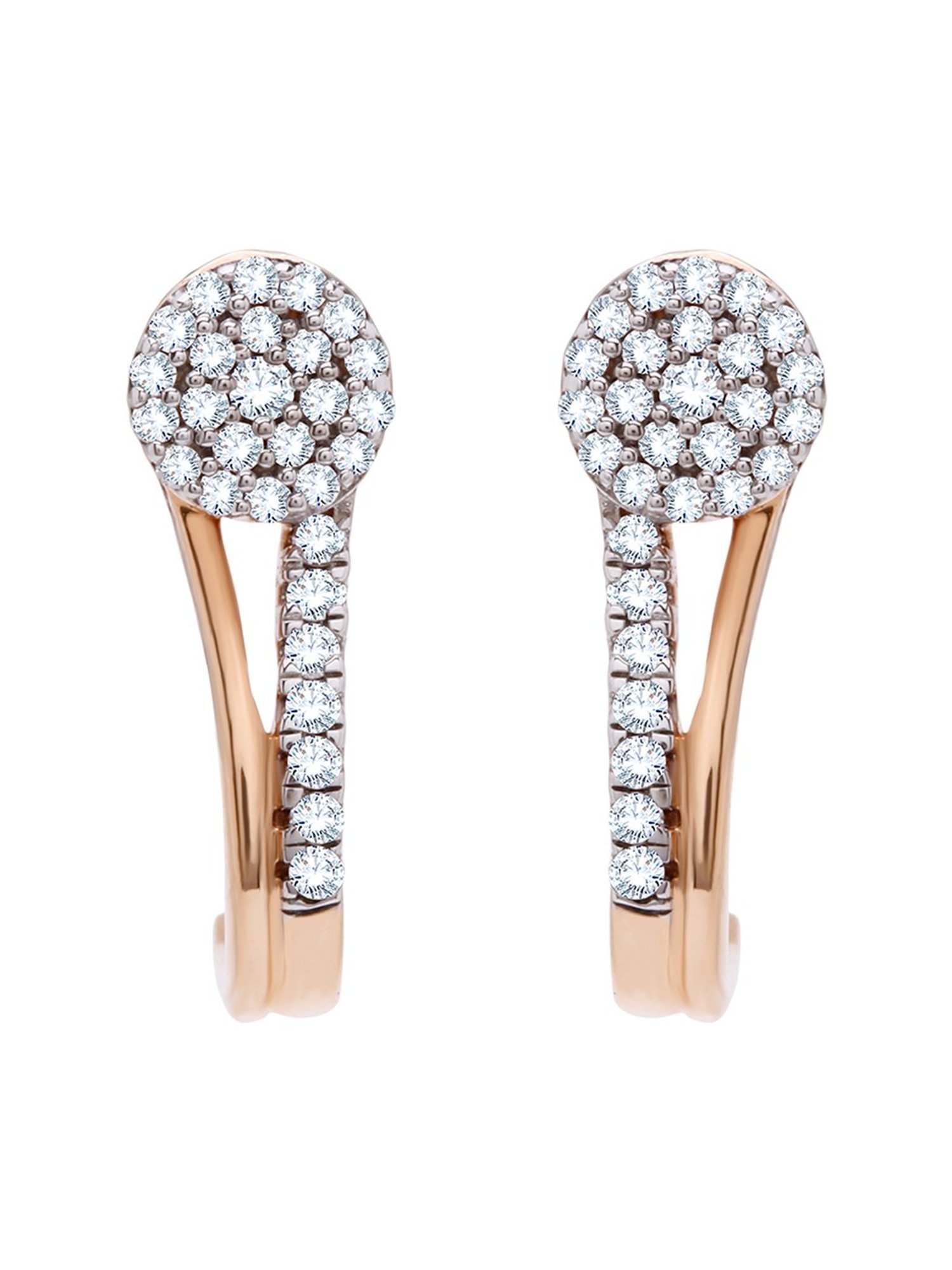 Waman Hari Pethe Jewellers 18k Rose Gold & Diamond Earrings for Women