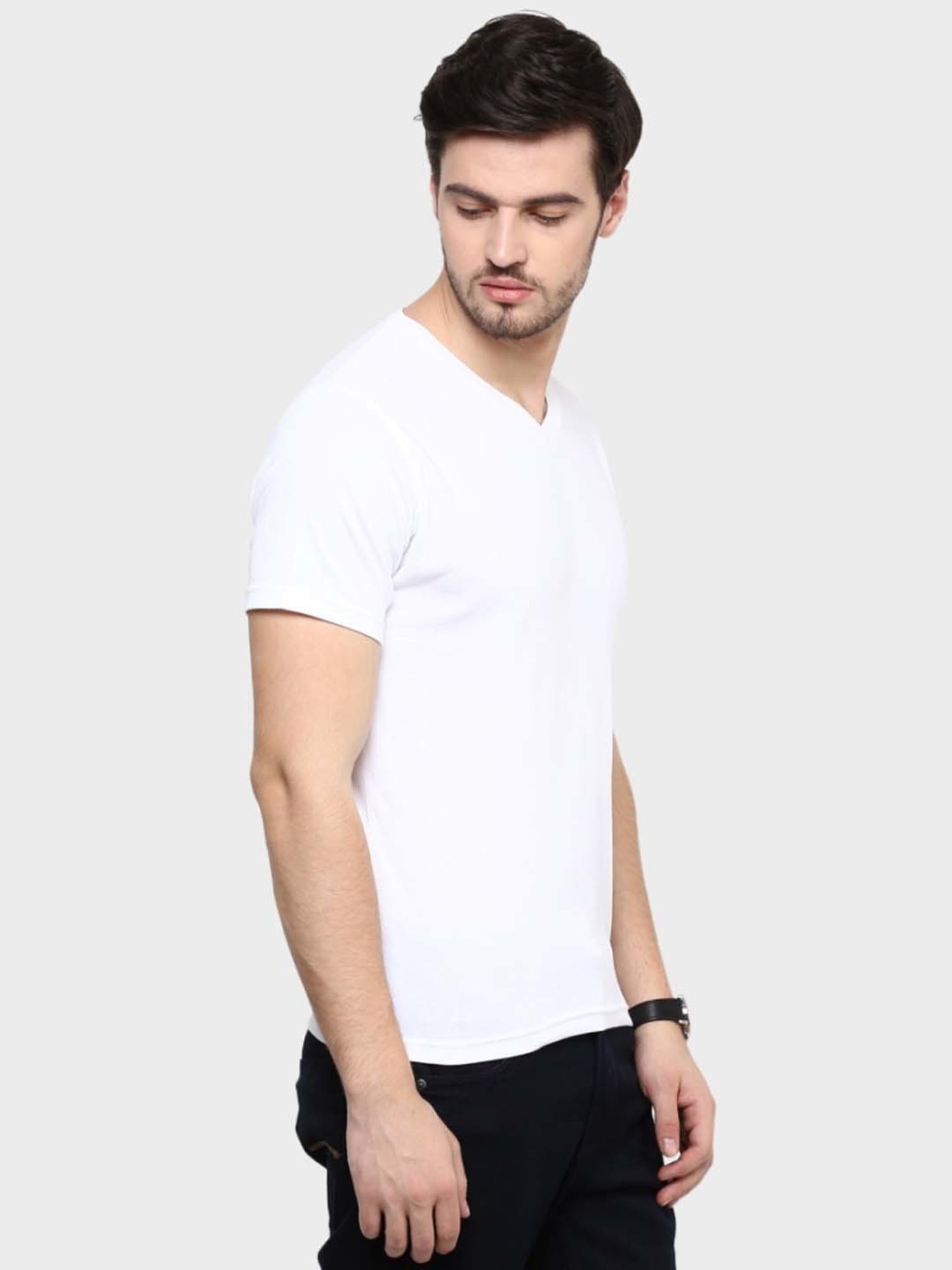 BOSSINI White Cotton Regular Fit T-Shirt