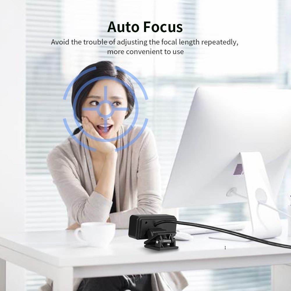 5 Million Pixels High Definition USB Camera Auto Focus Webcam Built-in Microphone Drive-free Web Camera for PC