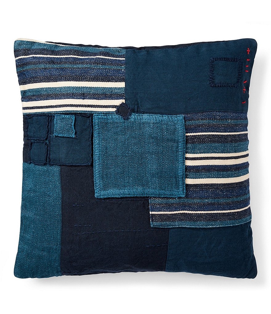 Ralph Lauren Journey's End Collection Stover Patchwork Square Pillow