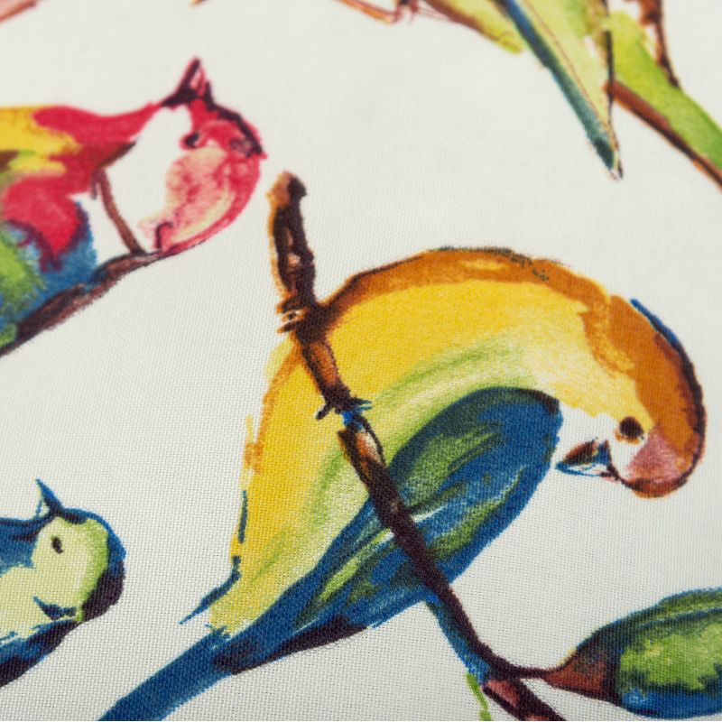 22"x22" Oversize Poly-Filled Birds Indoor/Outdoor Square Throw Pillow White - Rizzy Home