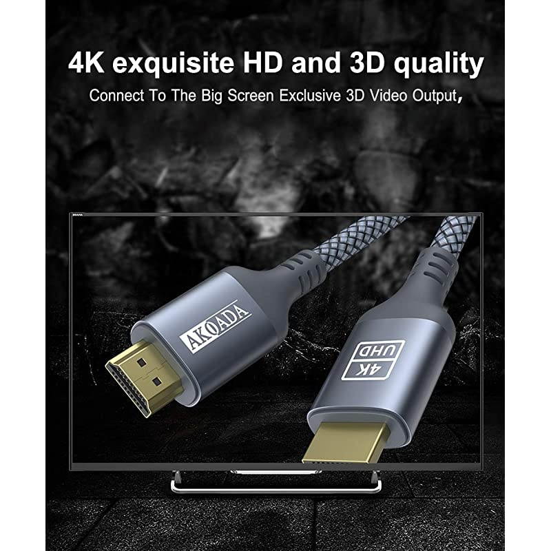 4K Hdmi Cable 10FT  18Gbps High Speed Hdmi 20 Ethernet24AWG Nylon Braided Cable 4K 60Hz HDR Video HDCP22 3D 2160P 1080P ARC Compatible with UHD TVPS4 3XBox Monitor 4K Fire Netflix etc